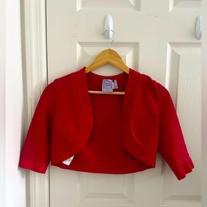 Hervé Leger Red Brilynn Cropped Cardigan